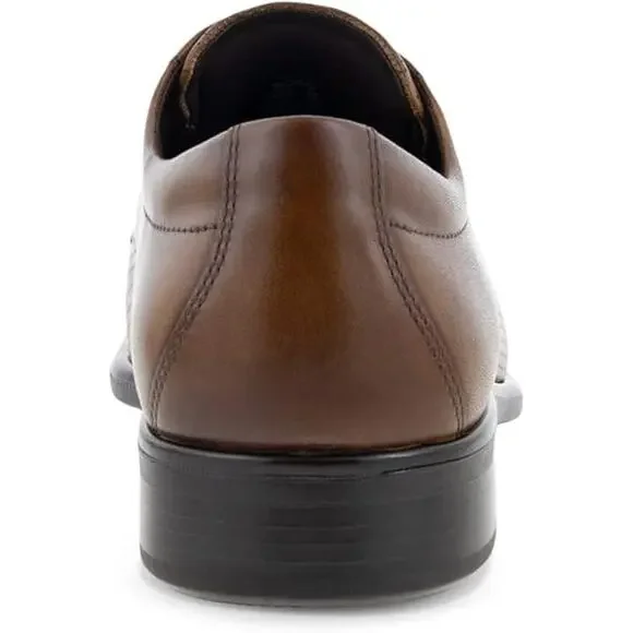 NWT ECCO Men's CITYTRAY Cap Toe Tie Oxford, Brown (AMBER), 9-9.5 US medium